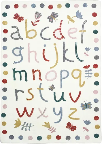 Vista 9 de USTIDE Alfombra de lana esponjosa con letras coloridas del alfabeto de 5 x 7 pulgadas para dormitorio de niños, lavable a máquina, tapete de juego