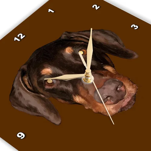 Vista 3 de 3dRose - Cute Doberman Vector Profile for Pinscher Lovers - Wall Clock - (dpp-357340-1)