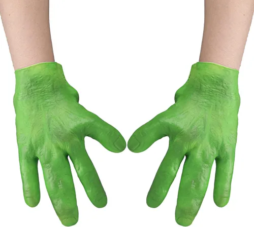 Vista 2 de Guantes de alienígena verdes para adultos y niños, accesorios de disfraz de alienígena, guantes de monstruo para adultos para Halloween