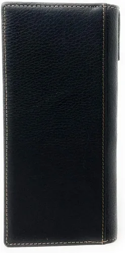 Vista 3 de Billetera plegable de piel de vaca para hombre, piel de vaca cromada, estrella cromada en 2 colores, Negro -, Billetera plegable