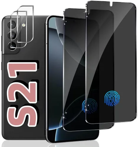 Vista 13 de 2 Pack For Galaxy S23 Privacy Screen Protector With 2 Pack Camera Lens Protector, Anti Spy Private Tempered Glass Film 9H Hardness, Anti
