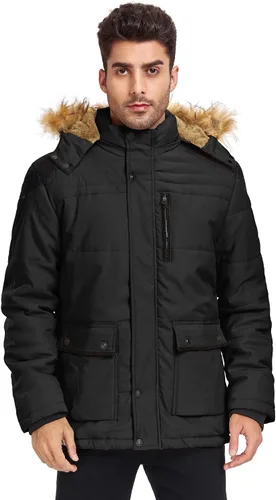 Vista 4 de Chaqueta de esquí impermeable de invierno para hombre, abrigo con capucha cálido y resistente al viento