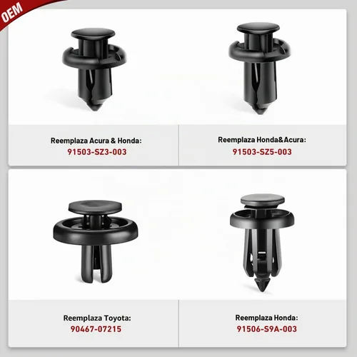 Vista 4 de Nilight - 101 clips de retención para parachoques y protector de salpicaduras, insertos metálicos para Acura, Honda 91503-SZ3-003 91503-SZ5-003 101