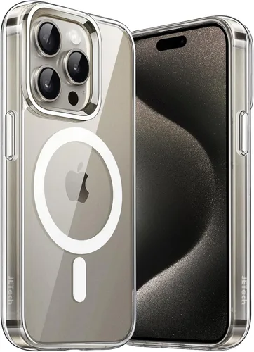 Vista 15 de JETech Funda magnética para iPhone 15, color negro y blanco Compatible con MagSafe, funda protectora a prueba de golpes, resistente a