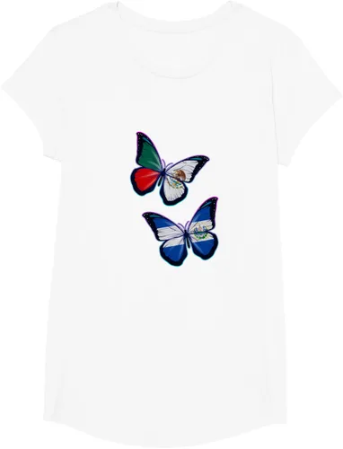 Vista 17 de Raíces biculturales de El Salvador y México. Versión mariposa Camiseta, Negro