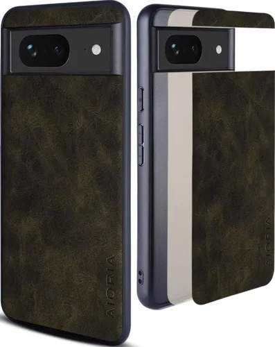 Vista 10 de Funda para Google Pixel 8, funda de cuero premium con diseño retro para Google Pixel 8 5G (marrón)