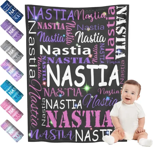 Vista 16 de Mantas de bebé personalizadas para niño y niña, manta de bebé personalizada con nombre para niños y adultos, mantas suaves personalizadas