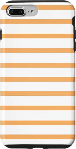 Vista 12 de iPhone 12 mini minimalista patrón de rayas en naranja claro moderno caso