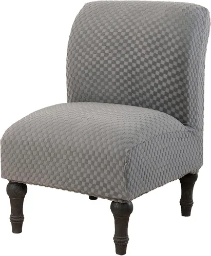 Vista 31 de JIAN YA NA Funda para silla decorativa sin brazos, funda elástica para silla sin brazos, fundas de terciopelo para sillas sin brazos, fundas Beige