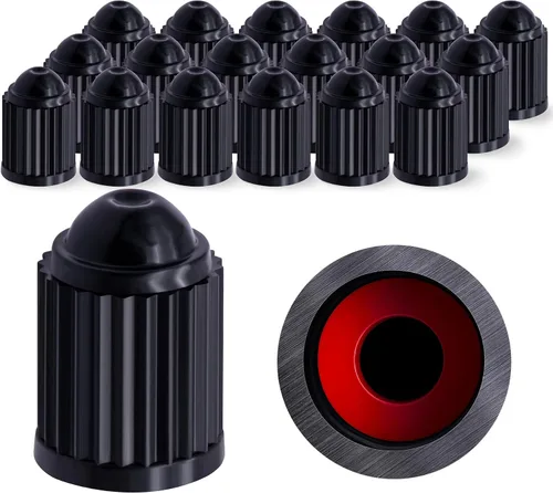 Vista 16 de 10 piezas de tapas de válvula de neumático TPMS con vástago largo, tapas de válvula de rueda de plástico negro para TPMS TR20008, tapas de vástago