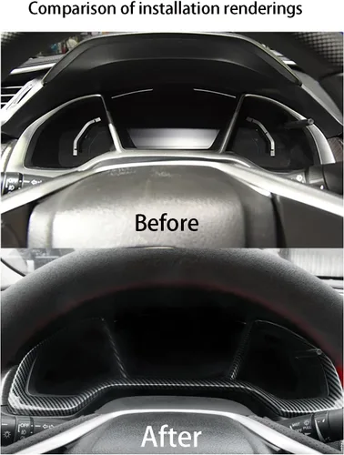 Vista 4 de Accesorios de automóvil aptos para Honda 10ª generación Civic 2016-2021 Interior tablero de instrumentos, marco, marco de cubierta