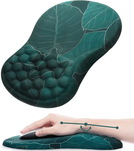 Vista 9 de Alfombrilla de mouse ergonómica con reposamuñecas, cómoda alfombrilla de mouse para computadora portátil para aliviar el dolor con base