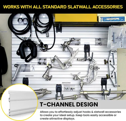 Vista 3 de DLDIRECT DiamondLife - Organizador de pared de aluminio para garaje, resistente para montaje en pared, paneles entrelazados para sistema