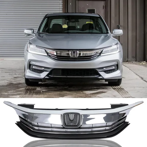 Vista 9 de PENSUN Rejilla inferior de parachoques delantero con malla W/Acabado cromado Compatible con Honda Accord 2016 2017 de 4 puertas