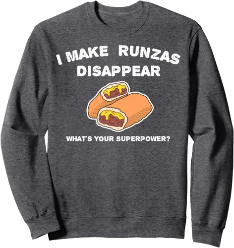 Vista 4 de Sudadera divertida Superpower Nebraska Sandwich Runza, Negro