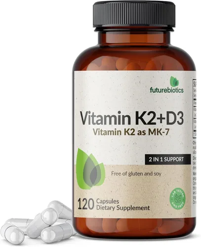 Vista 9 de Futurebiotics Vitamina K2 (MK7) con suplemento D3 - Fórmula sin OGM - 5000 UI de vitamina D3 y 90 microgramos de vitamina K2 MK-7, 250 cápsulas