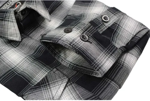 Vista 8 de Milwaukee Leather Mng11654 Men's BlackWhite Long Sleeve Flannel