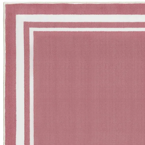 Vista 3 de Evolur Home - Alfombra para cuarto de bebé, 55 x 31.5 pulgadas, color rosa rosa con borde blanco