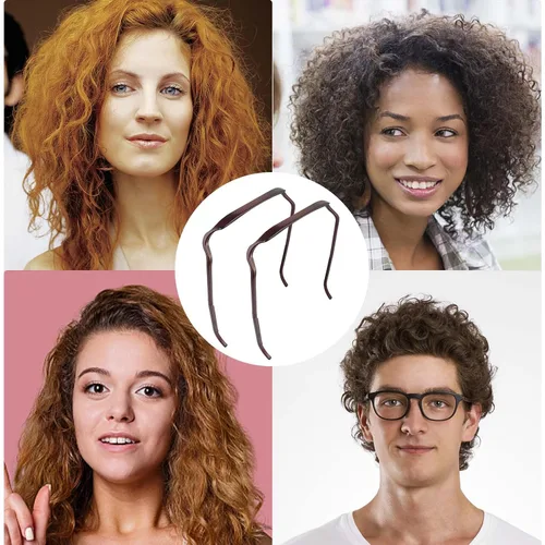 Vista 2 de 2 diademas de cabello grueso y rizado, tamaño mediano, aro invisible, diadema de pelo grueso y rizado, diadema grande, herramienta de fijación