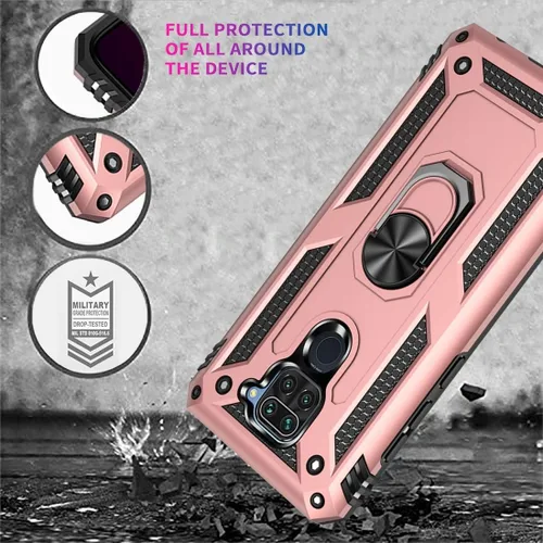 Vista 7 de Funda para Redmi Note 9/Redmi 10X 4G M2003J15SC con protector de pantalla de vidrio templado, [grado militar] [anillo de metal] [soporte magnético]