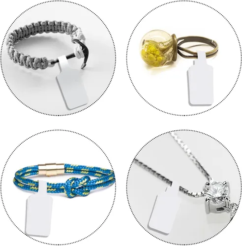 Vista 6 de 200 etiquetas de precio de joyería en blanco, etiquetas de identificación, etiquetas de precio de joyería autoadhesivas, precio de collar y aretes