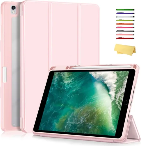 Vista 15 de Para Apple iPad de 9ª/8ª/7ª generación de 10.2 pulgadas (2021/2020/2019), cubierta trasera transparente de TPU a prueba de golpes