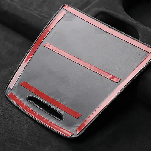 Vista 7 de Cubierta de panel de consola central para Mercedes-Benz Clase E W213 2016 2017 2018 de gamuza para consola de almacenamiento, accesorios adhesivos