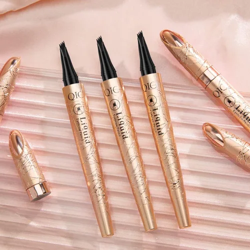Vista 7 de Pluma Microblading de cejas gris impermeable – Pluma de cejas de cuatro puntos para cejas de aspecto natural, de larga duración y a prueba