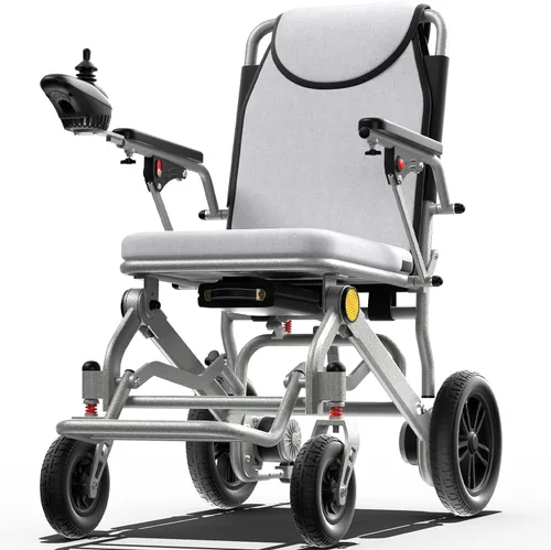 Vista 10 de AIRHOT Silla de ruedas eléctrica plegable para adultos, 15 millas de autonomía de viaje, silla de ruedas eléctrica con capacidad de peso de 300