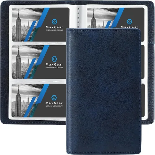 Vista 15 de MaxGear Organizador de Tarjetas de Visita, Libro Portátil para 240 Tarjetas, Portatarjetas de Negocios para Hombres y Mujeres, Archivador Negro
