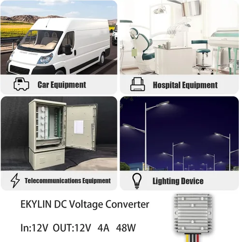 Vista 2 de Estabilizador de voltaje para automóvil, regulador de voltaje resistente de 12 V, 4 A, 48 W, protector de sobretensiones para batería de automóvil
