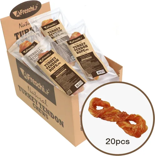 Vista 16 de AFreschi - Premios masticables de tendón de pavo para perros y cachorros, Signature Series, ingrediente de EE. UU., hipoalergénico, fácil