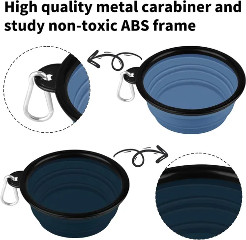 Vista 32 de COOYOO Cuenco plegable para perros, paquete de 2 cuencos plegables para agua para perros y gatos, plato portátil para alimentación de mascotas