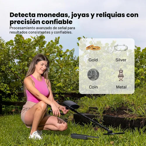 Vista 6 de Detector de Metales Bounty Hunter Tracker IV – Diseñado para Adultos y Niños con Bobina Impermeable de 8 Pulgadas, Alta Precisión, 3 Modos