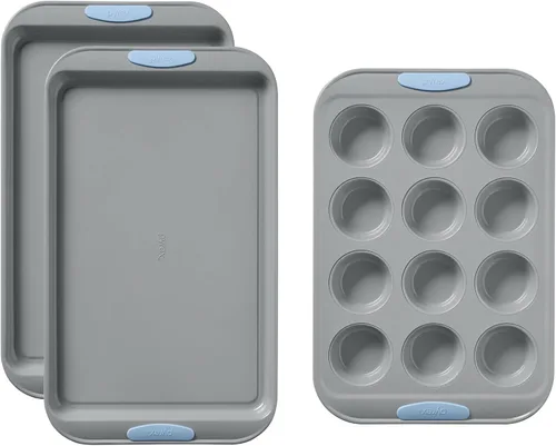 Vista 12 de Pyrex Juego de utensilios para hornear de metal de 3 piezas, color cerúleo Cerulean