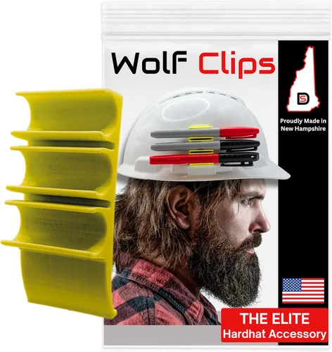 Vista 16 de Diligence, clips de lobo, accesorio para casco duro, marcador y lápiz de carpintero, rojo