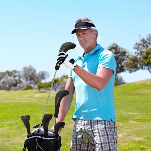 Vista 6 de Number-one Fundas para cabezas de palos de golf para híbridos de Fairway Woods, 3 piezas de cuello largo de malla para palos de golf con etiquetas