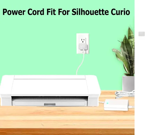 Vista 3 de Cable de repuesto blanco para Silhouette Cameo 5 4 3 2 1 cortadora Replacement Power Supply for Portrait and SD Electronic Cutter, 24V Adapter for