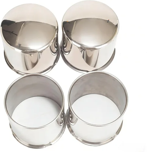 Vista 10 de 4 tapas centrales de acero inoxidable de 4.9 pulgadas para rueda de remolque, tapas de cubo central para camión, SUV, RV, llanta de rueda Negro mate