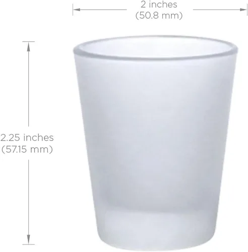 Vista 2 de Rockin Juego de 12 vasos de chupito transparentes de 1.5 onzas con base pesada, vasos de chupito transparentes esmerilados a granel (12)