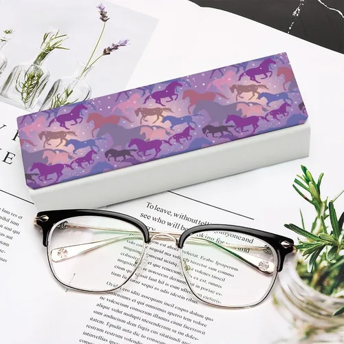 Vista 6 de Fansty Horses - Estuche para gafas unisex, caja protectora portátil a la moda, contenedor para gafas