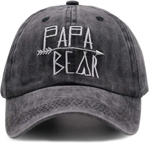 Vista 2 de MANMESH HATT Funny Dad Hats for Men, Papa Bear Gifts, Vintage Washed Distressed Embroidered Daddy Baseball Cap