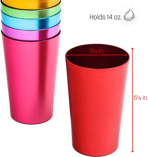 Vista 3 de 6 vasos de aluminio retro de Trademark Innovations, Multicolor