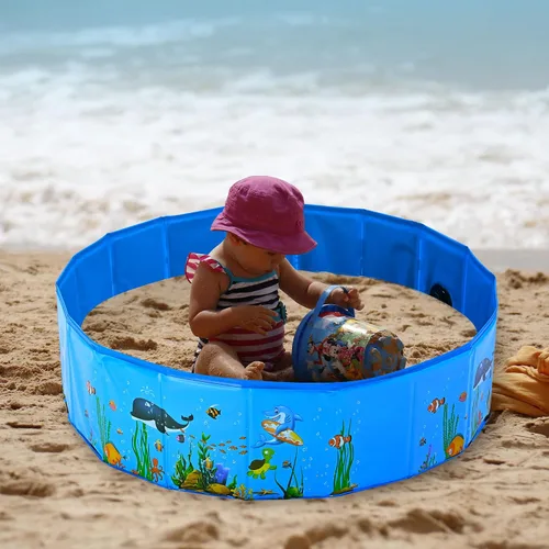 Vista 6 de Yescom - Piscina plegable para perros, piscina dura para niños, bañera refrescante para mascotas