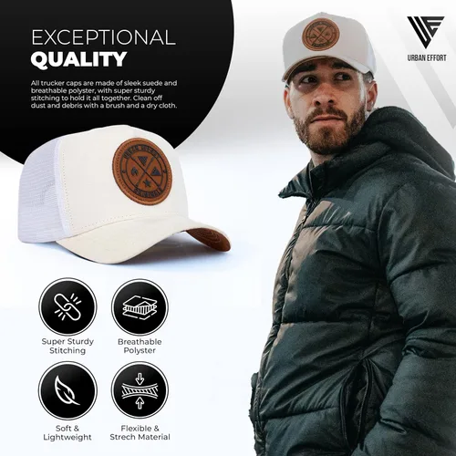 Vista 80 de Urban Effort Gorra trasera de malla, para hombres y mujeres, gorra de béisbol de 5 paneles, gran cierre a presión para caza y senderismo