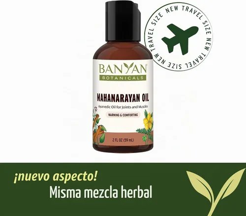 Vista 4 de Aceite Mahanarayan de Banyan Botanicals – Aceite de Masaje Ayurvédico 99% Orgánico – Aceite Herbal Penetrante Usado para Calentar, Confortar