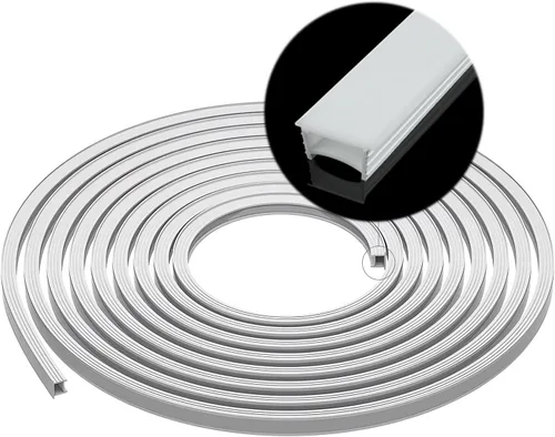 Vista 11 de JARBIH 16.4Ft/5M Silicone Led Channel System, Flexible Tube for DIY Neon Light, U Shape Tube for 5mm Strip Lights Installation, Suitable for