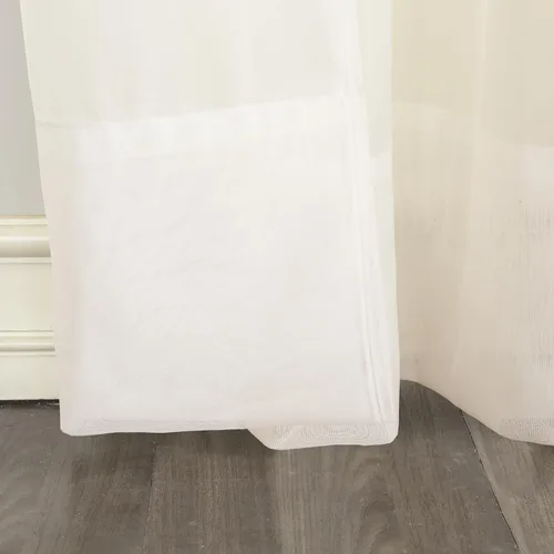 Vista 3 de No. 918 53566 Emily Panel de cortina de gasa transparente con bolsillo para barra, 59 x 108 pulgadas, cáscara de huevo