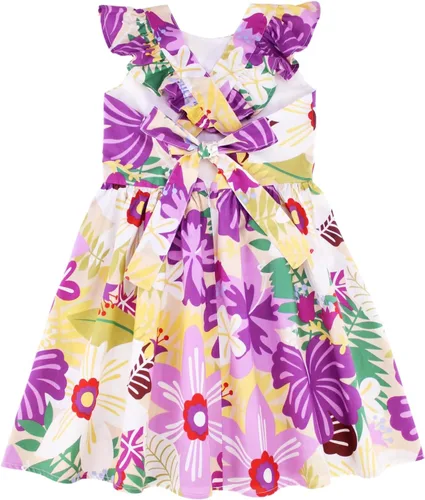 Vista 14 de Vestido de verano para niña, de algodón, con diseño floral