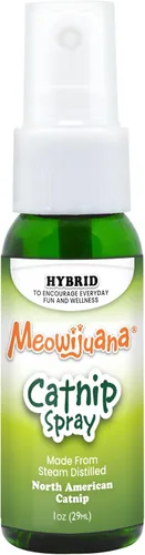 Vista 9 de Meowijuana Catnip & Silvervine Spray for Cats, 3 oz Dual-Herb Mist
